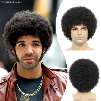 BCHR Afro Kinkly Curly Wigs Synthetic Wig for Black Men Natural Color High Temperature Fiber [ Hot sell ] tool center
