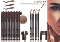 (12แท่ง/ยกแพค) Ashley Eye-Area Pencil AP-006 ดินสอเขียนคิ้ว+แปรง !!(แท่งน้ำตาล)!! เนื้อนุ่ม เขียนง่าย ไม่สะดุด พร้อมแปรงสำหรับแปรงขนคิ้วในตัว