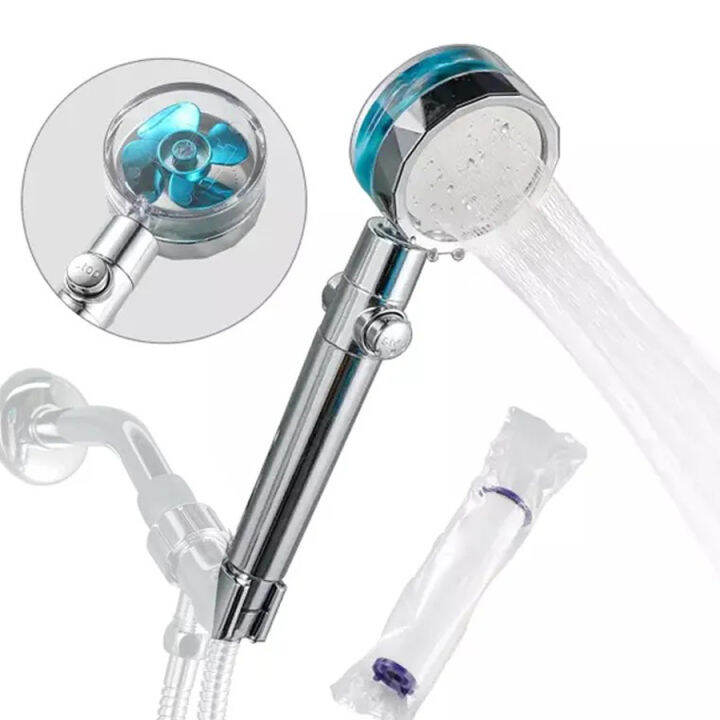 หัวฝักบัวแรงดันสูงพร้อมตัวกรองประหยัดน้ำ360องศาหมุนฝักบัวสายฝน Hydro Shower Jet อุปกรณ์ห้องน้ำ