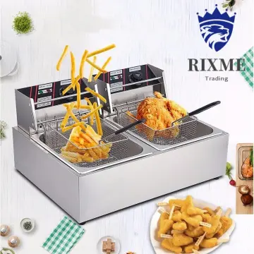 Desktop Electric Fryer Commercial Stainless Steel Fryer French Fries  Machine Single Cylinder Deep Frier Machine