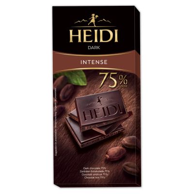 Premium import🔸( x 1) Heidi Dark Chocolate 80 g. ช็อคโกแลตนำเข้า แบรนด์ดังจากสวิสเซอร์แลนด์  INTENSE 75% [HD53]