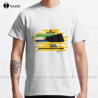 New Ayrton Senna Formula Helmet Tribute Classic T-Shirt Cotton Tee Shirt S-5Xl Mens Compression Shirt Custom Aldult Teen Unisex