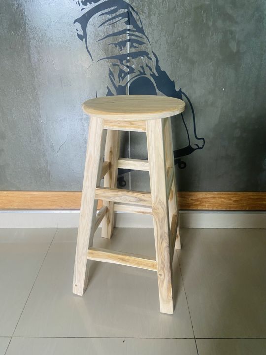 tt-shop-เก้าอี้บาร์-งานดิบ-บาร์กลม-30-30-สูง70-เก้าอี้กลมไม้สัก-เก้าอี้ไม้สัก-เฟอร์นิเจอร์ไม้สัก