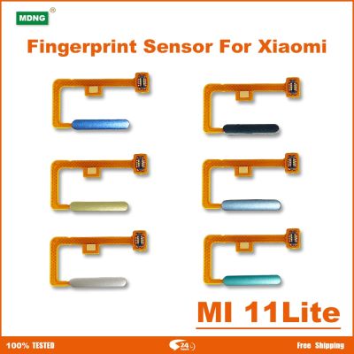ต้นฉบับสําหรับ Xiaomi Mi 11 Lite ปุ่มเพาเวอร์ลายนิ้วมือ เซนเซอร์ Flex Cable อะไหล่ทดแทน