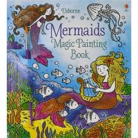 Usborne magic painting mermaids Magic Picture Book Black and white to color art enlightenment exercise pen control 3-6 years old color cognition English original imported childrens book