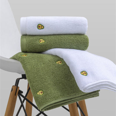34x75cm 100% Cotton Fashion Fresh Avocado Fruits Embroidered Hand Towel Soft Absorbent Bathroom Washcloth