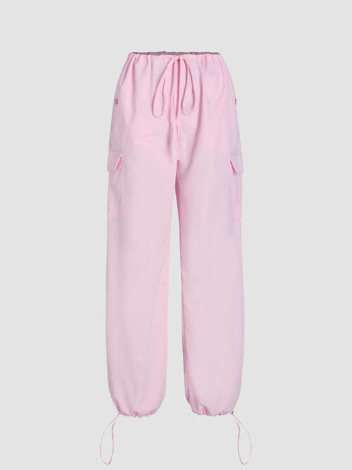 Cider Slim Version Solid LowRise Parachute Cargo Pants Lazada PH
