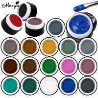 【คุณภาพสูง】Monja 20Colors Solid Cream Nail Gel Polish Quick Drying Mousse Painting Gel Soak Off Nail UV Gel Varnish DIY Manicure Tools