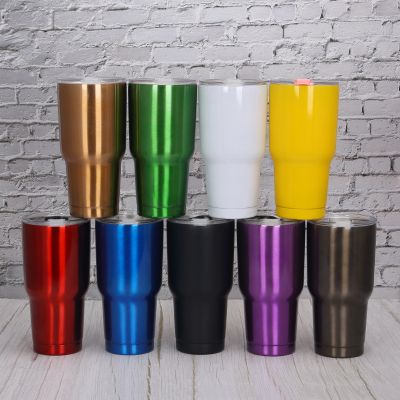 ◙♞  European and 30oz car cup 304 stainless steel double-layer insulation cold outdoor beer beverage ice