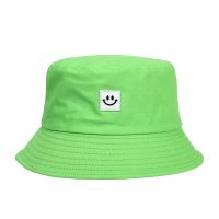 {You have a hat} หมวกแก๊ป Topi Bucket ผ้าฝ้ายรูปหน้ายิ้มหมวกแก๊ปเย็บสีลูกอมฤดูร้อนเดินป่ากลางแจ้งบ๊อบหมวกแก๊ปใส่ตกปลาเด็กผู้หญิงหมวกปานามาสำหรับไปทะเลการ์ตูน