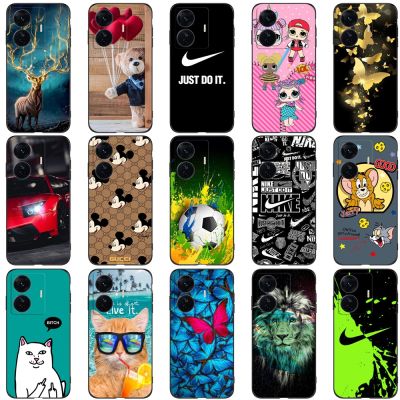 For vivo iQOO Z6 Pro T1 Pro 5G Case Phone Back Cover T1 Snapdragon 778G 5G Soft Silicone Protective Black Tpu Case butterfly bear animal