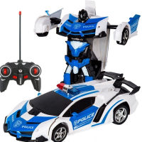 2In1 RC Car Transformation Robots Sports Vehicle Model Robots Toys Cool Deformation Car Kids Toys Gifts For Boys Girls Toys