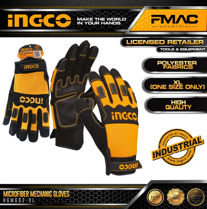 Ingco HGMG02XL Microfiber Mechanic Gloves FMAC⭐⭐⭐⭐⭐ Lazada PH