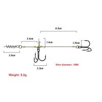 (อุปกรณ์ตกปลา) ชุดตะขอสามตัวตะขอเบ็ดตกปลาสตริงเหยื่อแบบนิ่มตะขอตกปลาของแท่นจิ๊กตะขอเหยื่อตกปลาพร้อมเหยื่อปลอมหมุดเกลียว