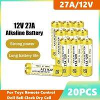 20ชิ้น27A 12โวลต์แบตเตอรี่อัลคาไลน์ A27 G27A MN27 MS27 K27A L828 V27GA ALK27A A 27BP สำหรับออดรถระยะไกลของเล่นเซลล์แห้ง