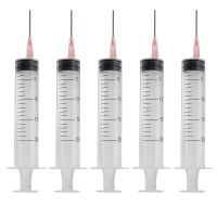 ● 5Pcs 20ml Plastic Disposable Injector Syringe with Needles For Refilling Measuring Nutrient Feeding Accessories