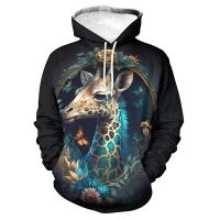 Funny Animal Giraffe Lion Leopard Hoodies For Men Women Fashion 3D Print Clothing Tops Boy Girl Children Cool Streetwear Hoodie