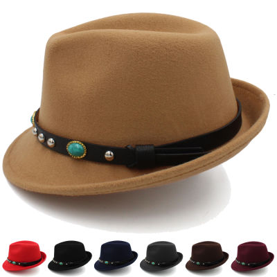 Men Women Wool Fedora Hats Trilby Caps Jazz Sunhat Classical Retro Party Street Style Outdoor Travel Winter Size US 7 14 UK L
