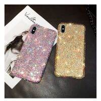 เคสประดับเพชรหรูหราทำด้วยมือสำหรับ IPhone 11 12 13 Pro Max IP XR X ฝาครอบกล่องเพชรแวววาว