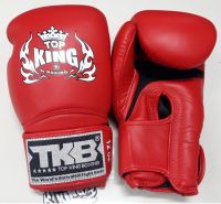 Top King Boxing Gloves Supper air Red 8,10,12,14,16 oz. Genuine leather Muay Thai MMA K1 นวมซ้อม ท็อปคิงส์ สีแดง หนังแท้ ผลิตในประเทศไทย