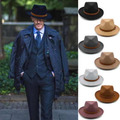 Men Women Wool Panama Hats Wide Brim Sunhat Fedora Caps Trilby Jazz Travel Party Street Style US Size 7 18-7 38 UK M-L