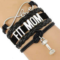 ฟิตเนส Fit Mom สร้อยข้อมือ Gym Addict แอโรบิกการฝึกอบรมยกน้ำหนักโปรตีน BBG Dumbbell Barbell Trainer Crossfit เครื่องประดับ