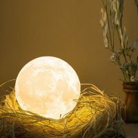 Moon Lamp Led Night Light Battery Powered with Stand Starry Lamp Bedroom Decor Night Lights Kids Gift Moon Lamp Night Lights