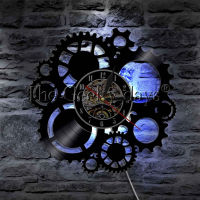 Steampunk LED Wall Light Sign Gear Cogs LED Lighting Clock Color Changing Wall Lamp With Remote Control