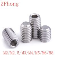 10-50pcs DIN913 m2 m2.5 m3 m4 m5 m6 m8 a2-70 304 Stainless Steel headness Grub Screw Flat Point Hexagon Socket Set Screws Screw Nut Drivers