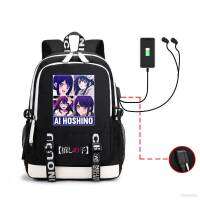 Oshi no Ko Backpack Student Kids Large Capacity USB Computer Bag Ai Hoshino Breathable Waterproof Schoolbag Women Men