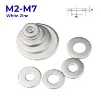 Galvanized Carbon Steel Plain Washers Bolt Flat Gasket M2 M2.5 M2.6 M2.7 M3 M4 M5 M6 M7 White Zinc Ultra Thin Flat Washer Gasket Nails  Screws Fastene