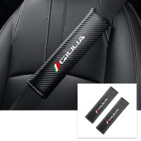 2PCS New Seat Belt Covers Carbon Fiber Universal Car Belt Shoulder Pad For Alfa Romeo 159 156 Giulia Giulietta Stelvio MITO Seat Covers