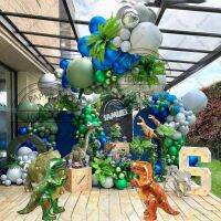 【DT】hot！ 173 pçs verde selva balões arco kit jurássico parque dinossauro folha tema festa de aniversário decorações idade 1-9 globos ar