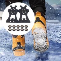 BGBJ1รองเท้าบูต1คู่กันลื่นตะปูน้ำแข็ง Grippers Cleats Overshoe Ice รองเท้ากันหิมะ Spikes