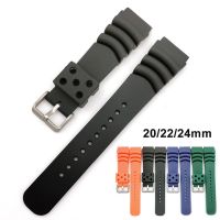 【CW】 20mm 22mm 24mm Diver Men Sport Thicken Silicone Wrist Band Accessories for Watchband