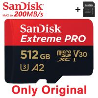 Sandisk Extreme การ์ดไมโครการ์ด SD SDXC 512GB UHS-I 128GB 256GB 64GB อะแดปเตอร์การ์ดแฟลชการ์ดเมมโมรี่ TF V30 U3สำหรับกล้อง DJI