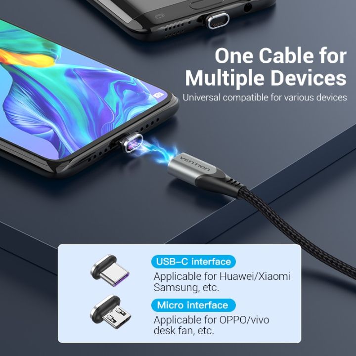 vention-5a-magnetic-charge-cable-fast-charging-usb-type-c-cable-magnet-micro-usb-data-charging-wire-mobile-phone-cable-usb-cord-cables-converters
