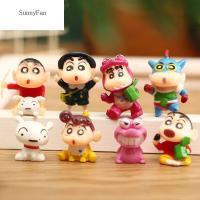 SUNNYFAN ของเล่นตุ๊กตาการ์ตูน8ชิ้น/ชุดสีเทียน Shinchan ทำมือ DIY ของเล่นหุ่นสีเทียนจำลองของเล่นสำหรับตกแต่งโมเดลตุ๊กตาแอคชั่น