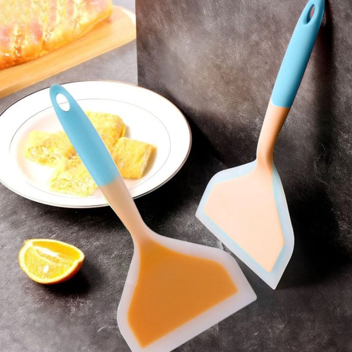 Wide Silicone Spatula,Nonstick Pancake Shovel with Short Handle