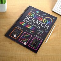 1pc DIY Doodle Board 19x26cm Rainbow Scratch Paper Note Book Kids Creative Drawing Board Toy Handmade Decompression Puzzle R0T9