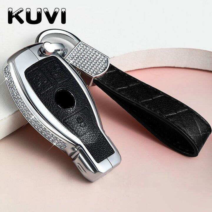 diamond-zinc-alloy-leather-car-key-bag-case-cover-key-holder-for-mercedes-benz-w203-w210-w211-w124-w202-w204-amg-accessories