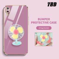 YBD เคสสำหรับ โทรศัพท์แบบเรียบง่ายหรูหรา Vivo Y91C Y1S 1820 1929 แบบหมุนได้ขายึดพัดหลากสีคลุมทั้งหมดเคสกันกระแทกกล้อง