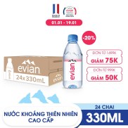 Thùng 24 chai nước khoáng thiên nhiên Evian 330ml 330ml x 24