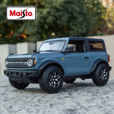 Maisto 1:24 2021 Ford Bronco Badlands Blue Static Die Cast Vehicles Collectible Model Car Toys