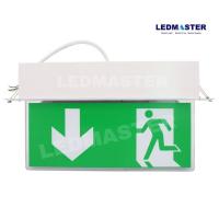 LEDMASTER ป้ายไฟฉุกเฉิน Fire Exit (เเบบฝังฝ้า) รูปคนวิ่งทางหนีไฟลูกศรชี้้ลง ชนิดป้าย 2 หน้า ป้ายทางหนีไฟ ป้ายทางออก ป้ายไฟ Emergency ป้ายบอกความปลอดภัยสำหรับติดตั้งบริเวณประตูทางออกไปทางหนีไฟเพื่ออพยพคนออกจากอาคาร