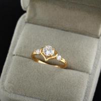 Sweet Love Heart Ring เครื่องประดับทองแดง 18K Gold Filled USA #7 #8