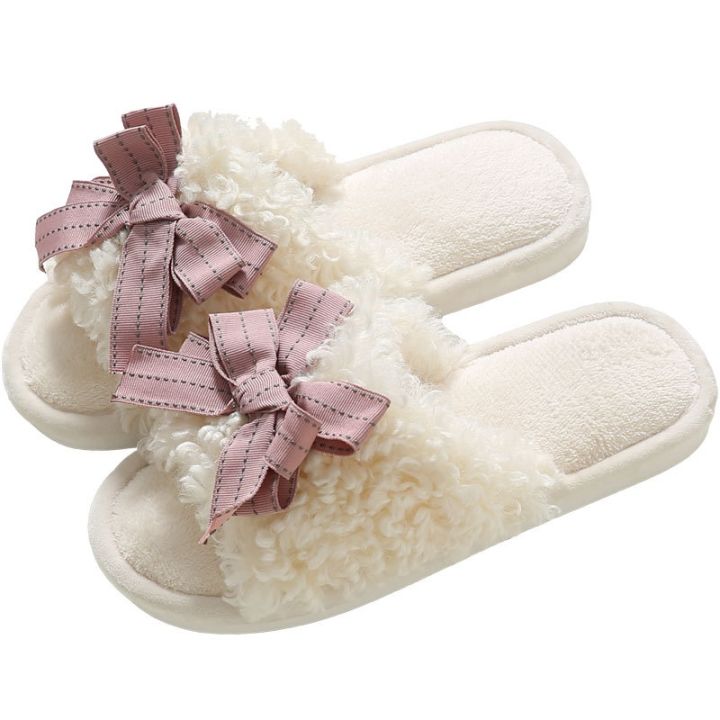 winter-plush-slippers-female-fashion-lady-web-celebrity-bowknot-girl-heart-a-word-fluffy-slippers-to-keep-warm-home-drag