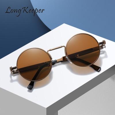 Y2K 2023 Sunglasses for Men Steampunk Vintage Metal Round Brand Designer Fashion Women Sun Glaases Gothic UV400 Shades Eyewear