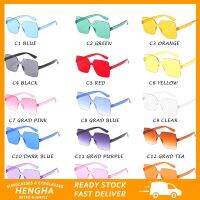 【HENGHA】พร้อมส่ง แว่นตากันแดด ทรงสี่เหลี่ยม ขนาดใหญ่ สีแคนดี้ แฟชั่นเกาหลี สําหรับผู้หญิง และผู้ชาย