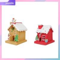 YESMILE เรซิน บ้านคริสต์มาส DIY ของขวัญวันคริสต์มาส สีสันสดใส บ้านขนมปังขิงคริสต์มาส สำหรับปีใหม่ ขนมปังขิงขนมปังขิง ภูมิทัศน์คริสต์มาสขนาดเล็ก สำหรับเด็กๆ